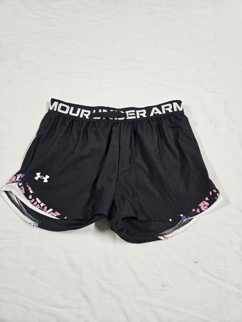Under Armour Black L Young Athletic Shorts with Pink T